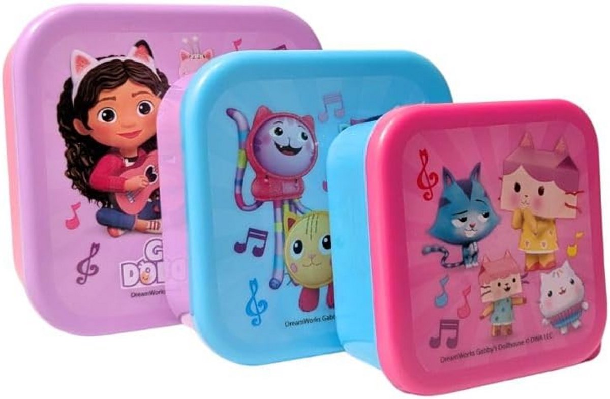 Stapelbare Snackboxen Set van 3 voor Kinderen - Lunchboxen School en Onderweg