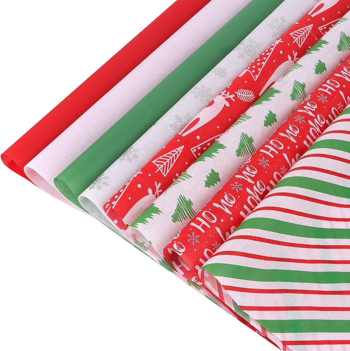 180 Vellen Kerst inpakpapier Geschenkpapier Assortiment Kleuren voor Kerst Cadeaus DIY Knutselen