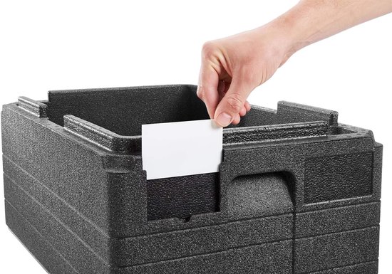 Thermobox GN 1/1 - Voedselcontainer Bak - Transport Voedsel - Waterafstotend EPP - 60 x 40 x 28 cm - Zwart — afbeelding 4