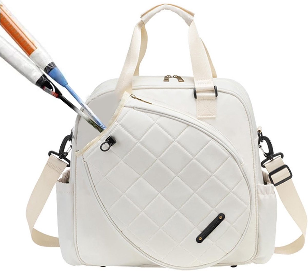 Badminton Rackettas - Sporttas Racket - Bescherming en Transport - Waterdicht Composiet Materiaal - 36x16x34 cm - Wit