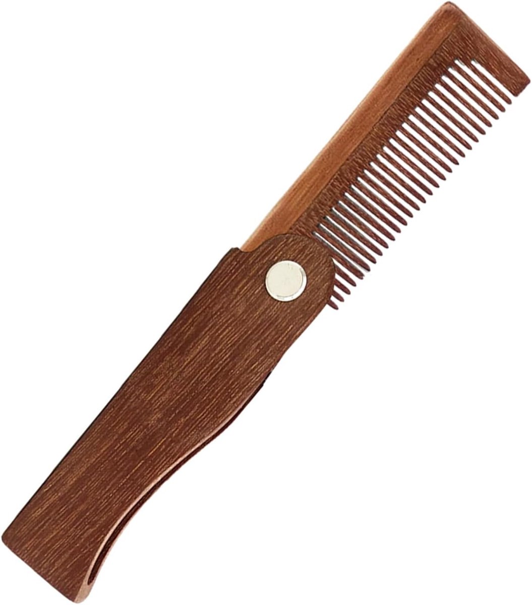 Houten Baardkam - Opvouwbare Kam - Baard Styling - Antistatisch Ontwerp - 10 cm