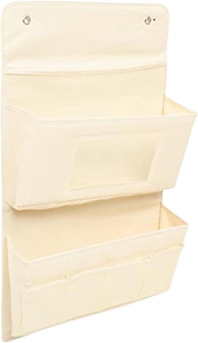 Hangende Opbergtas - Wand Organizer - Ruimte Besparen - Geen Boren Nodig - 40x63cm - Abrikoos