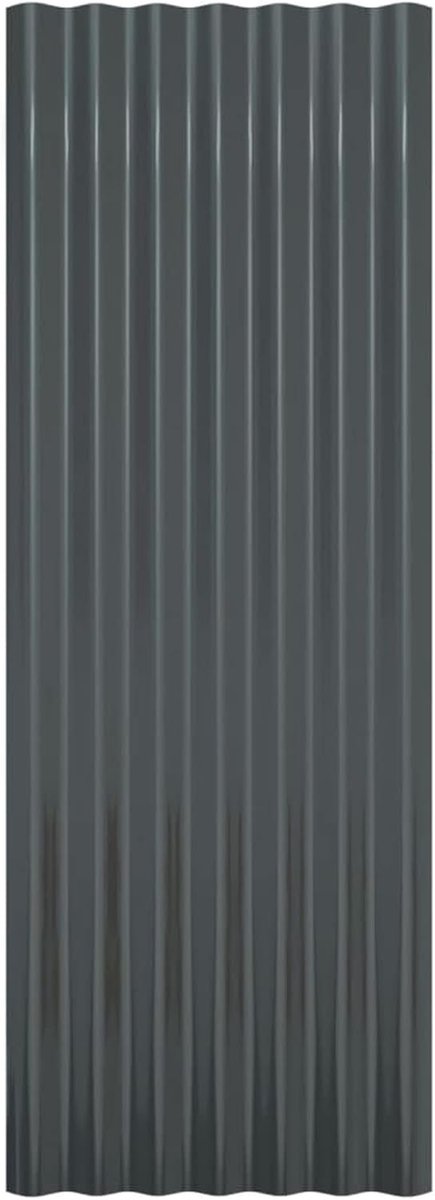 Dakpanelen - Dakplaten Profielplaten - Schuur Stall Dak - Gepoedercoat Staal - 100 x 36 cm - Antraciet