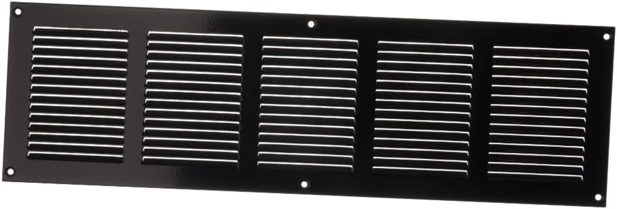 Ventilatierooster - Luchtventiel Rooster - Toevoer Afvoer - Insectenhor Ingebouwd - 500x150mm - Zwart