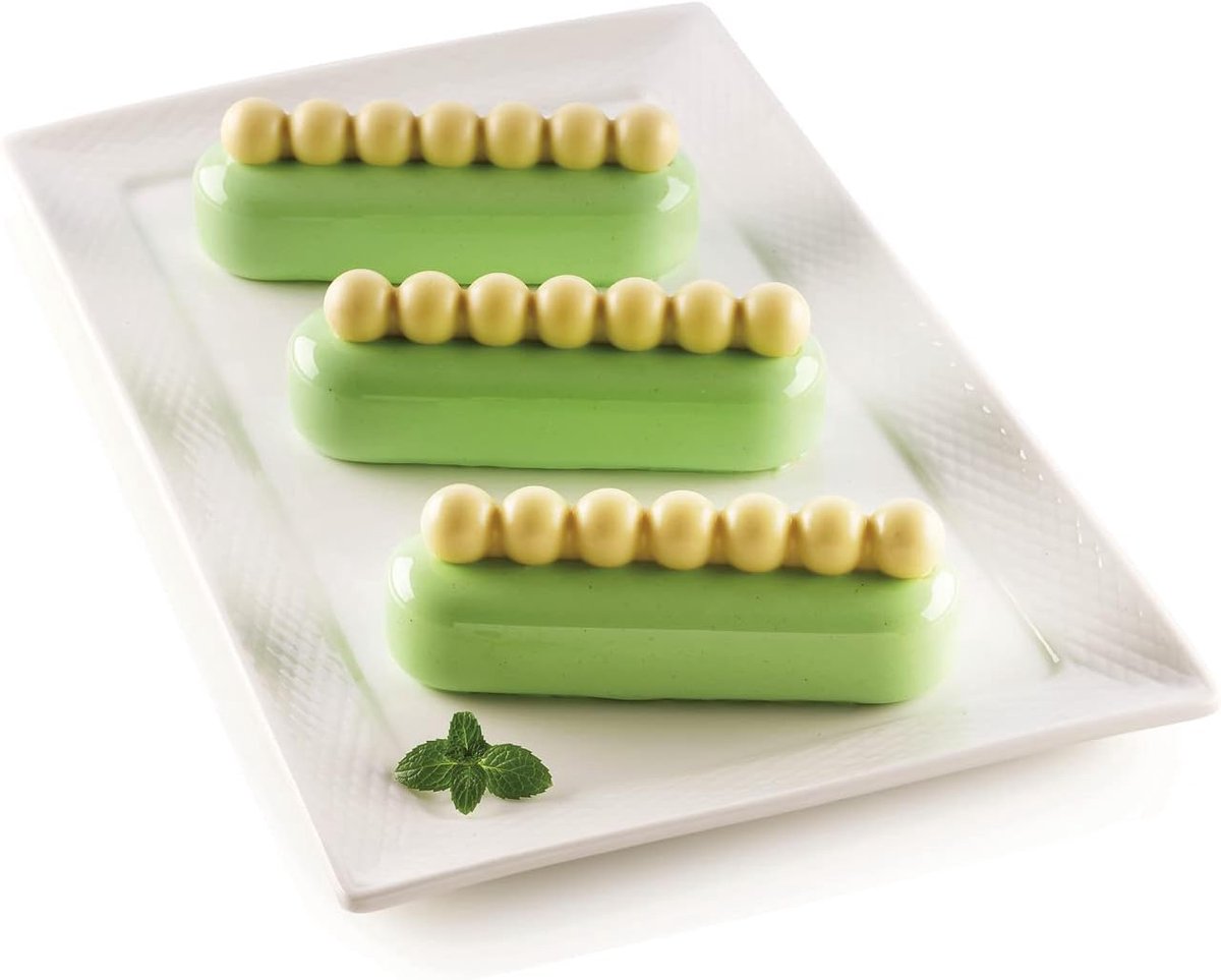 Bakvorm Set - Eclair Vormen - Gebak Maken - Flexibel Siliconen Materiaal - 30x17.5x4.6cm - Zwart