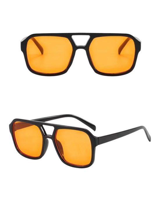 LOUD AND CLEAR® - Zonnebril - Piloten Zonnebril - Pilotenbril - Piloot - Heren - Dames - Zwart - Oranje - Koningsdag - WK van Merkloos — afbeelding 4