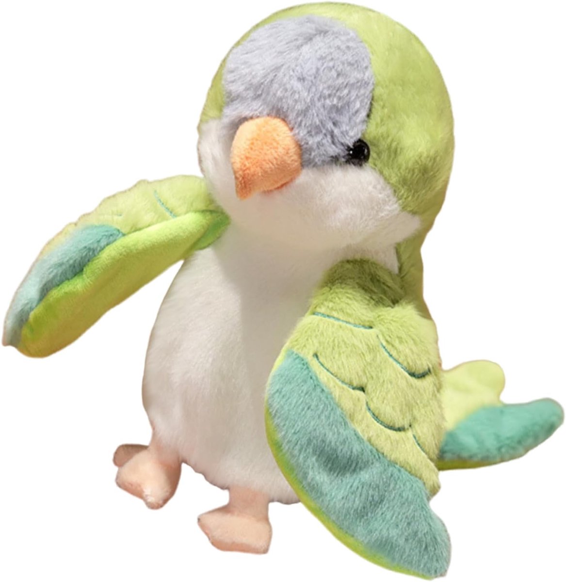 Papegaai handpop - Zacht pluche dier - Verhalen vertellen - Wasbaar speelgoed - 20 cm groot - Groen