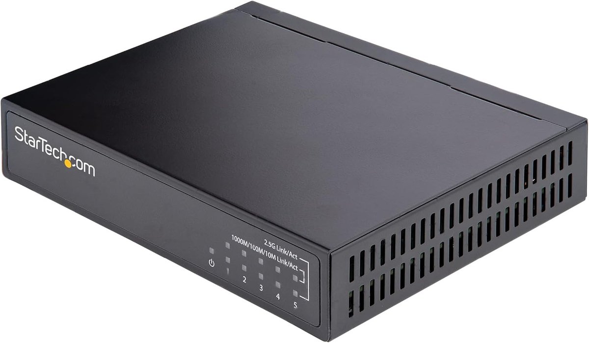 Netwerk Switch - Ethernet Hub - Snelle Dataoverdracht - 2.5 Gbps Snelheid - 5 Poorten - Zwart