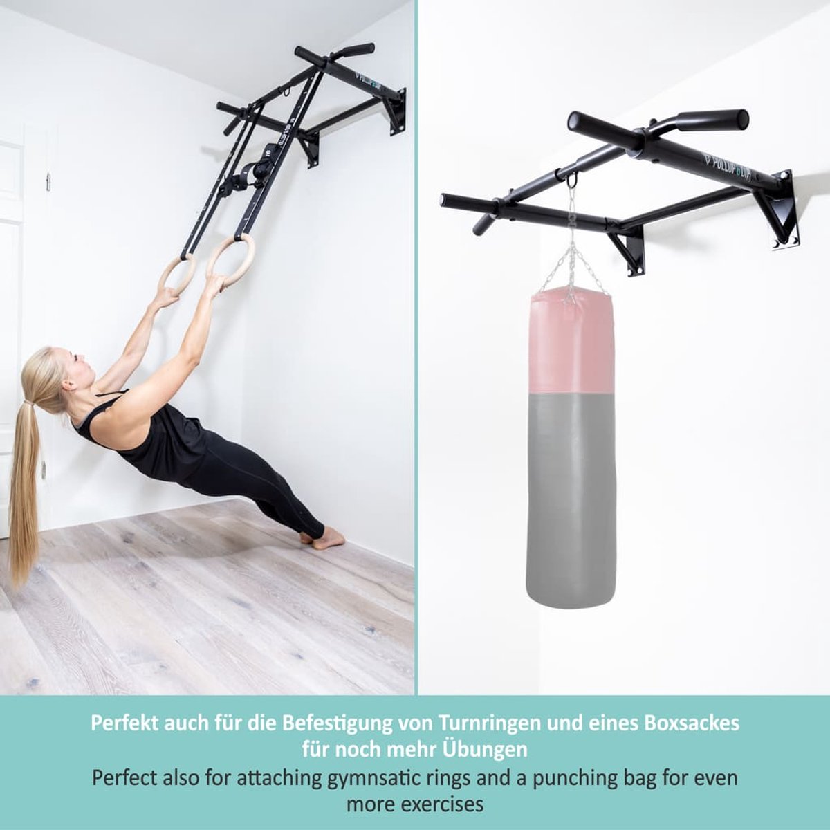 PULLUP & DIP Steel - Pull-up Stang Wandmontage 200kg thumbnail 5