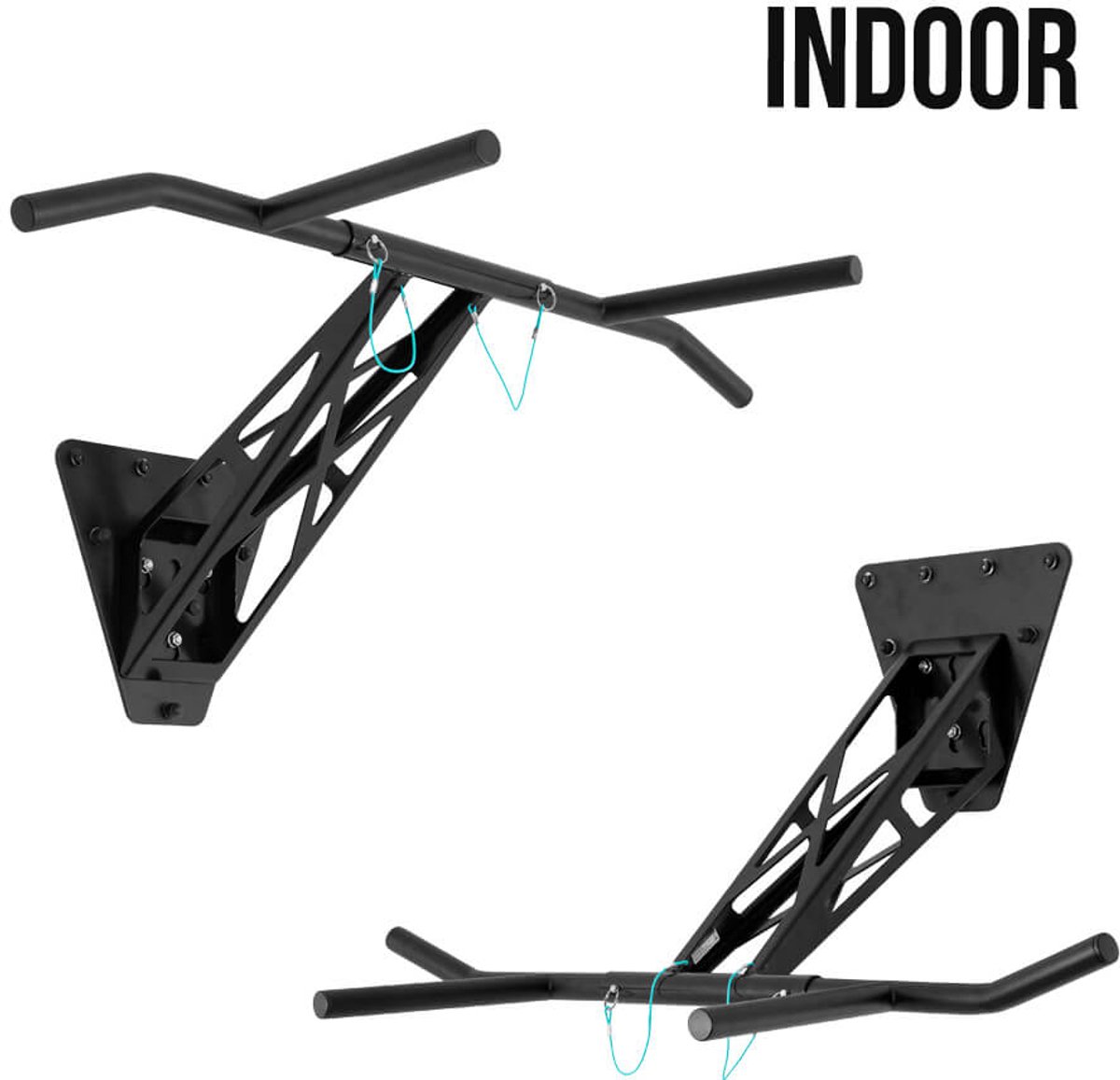 PULLUP & DIP Steel - Mobiele Pull-up & Dip Bar - Wandmontage - Verwijderbaar Systeem - 2-in-1 Pull-up & Dip Functie