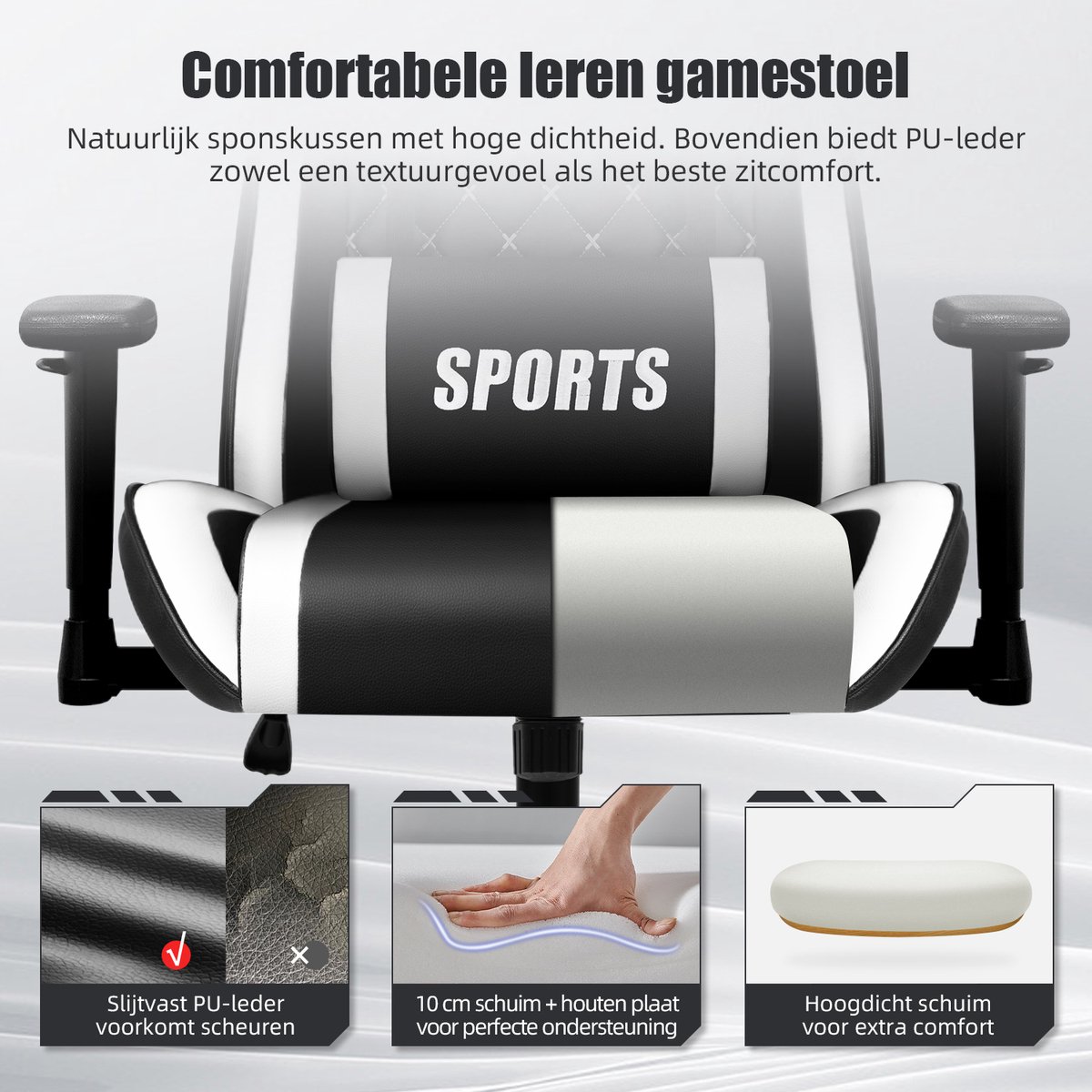 Hiaonyx Racing Gaming Stoel Verstelbaar Paars - afbeelding 3