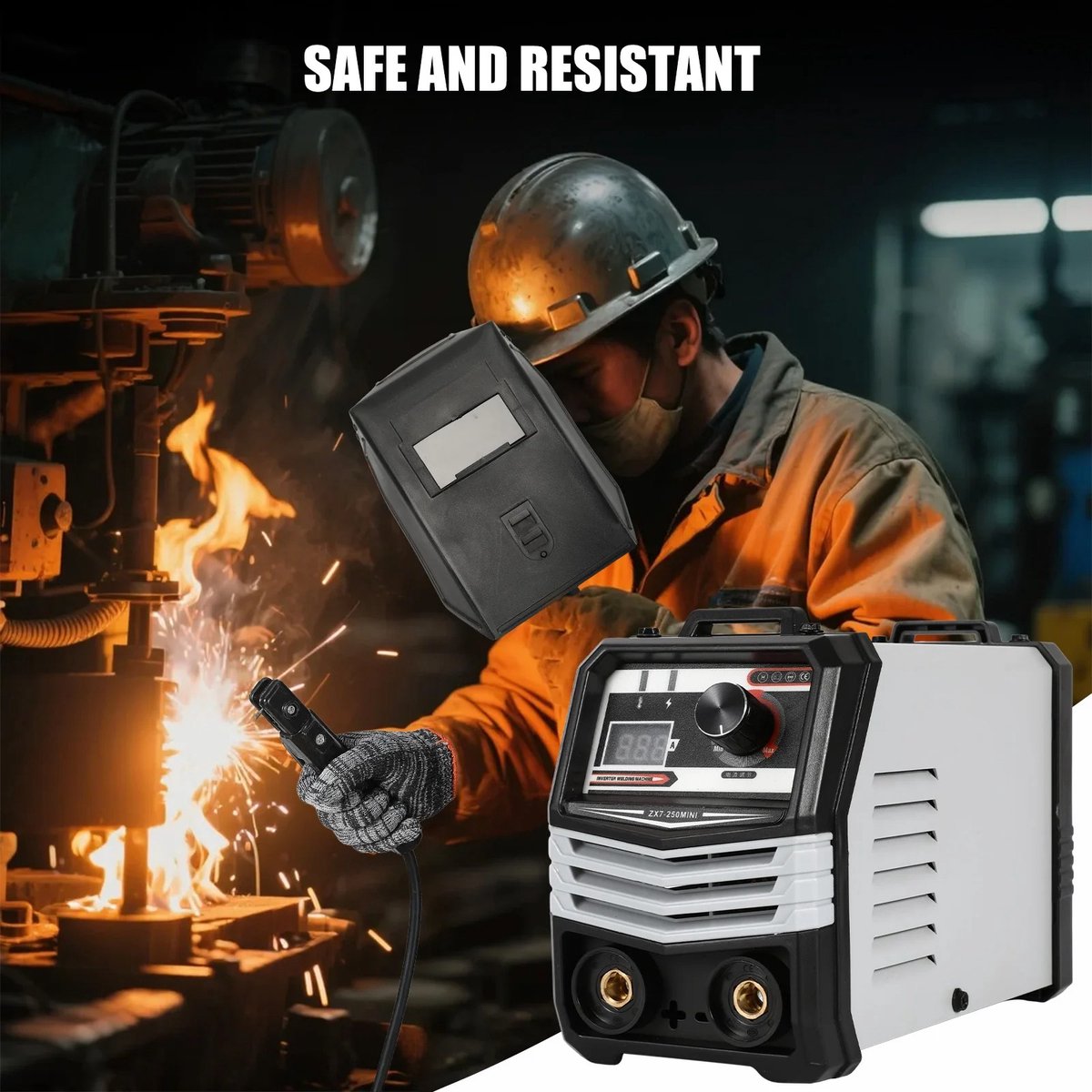 DIMICO - Lasapparaat met digitaal display - Draagbare elektrische lasmachine - 220V - Elektrode van 1,6 tot 3,2 mm - 4000W – foto 3