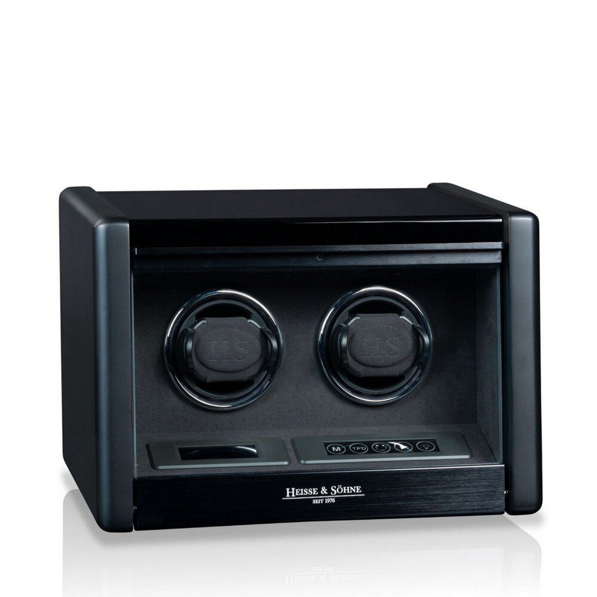 Heisse Söhne - 70019-219.11 - Horlogeopwinder - voor 2 horloges - Madrid 2 - Zwart hoogglans
