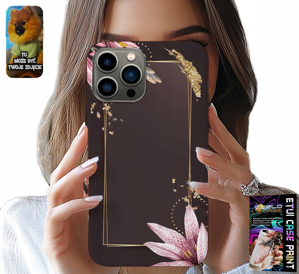 iPhone 13 Pro hoesje - Hoesje met elegant bloemenpatroon