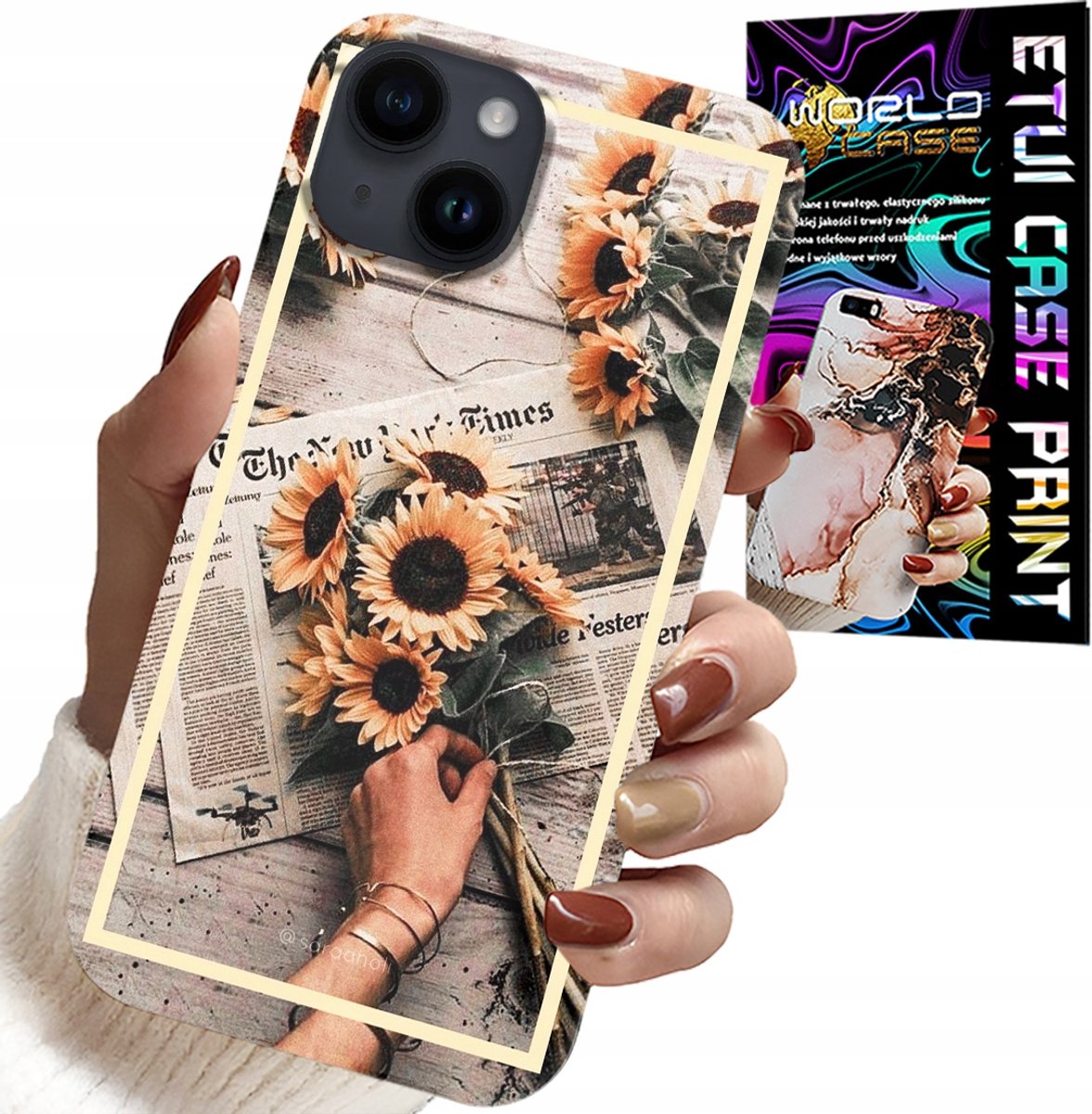 iPhone 14 hoesje - Bloemen- en zonnebloemmotief
