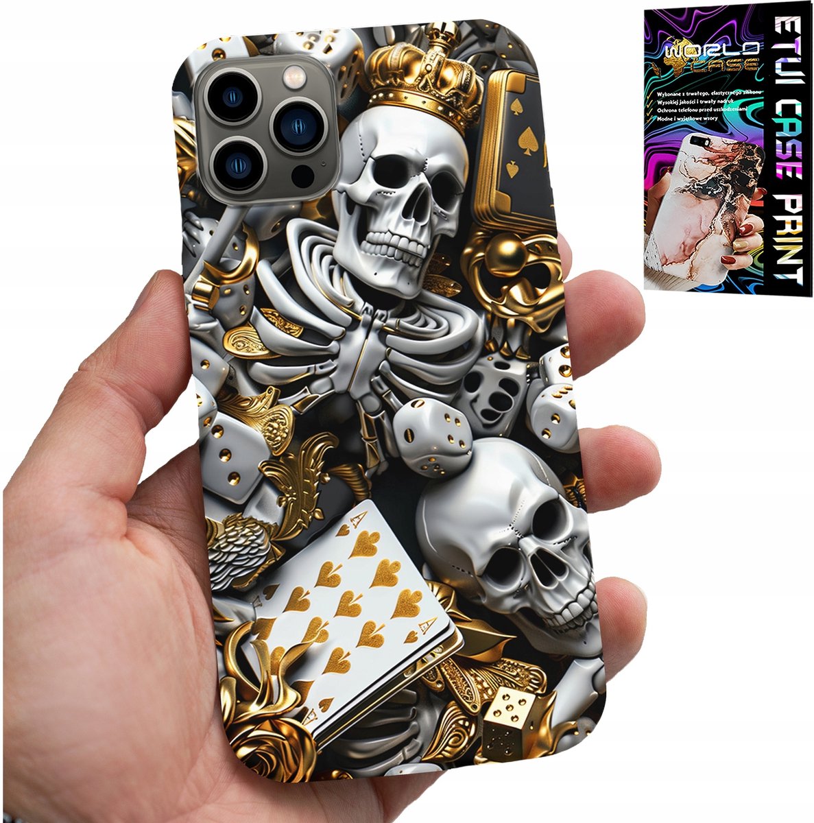 iPhone 12 Pro hoesje - King Poker dobbelstenen aas designs voor mannen