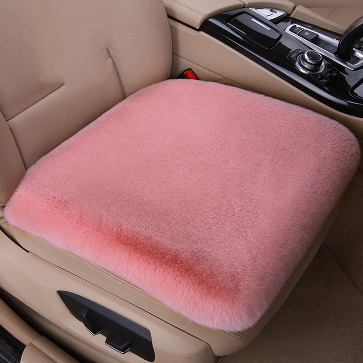 Autostoelkussen - Verwarmd Zitkussen - Comfortabel Rijden - Antislip Onderkant - 45x45 cm - Roze