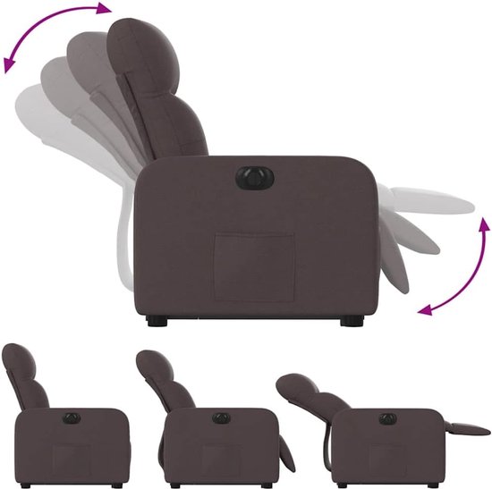 Elektrische Sta-op-stoel - Senioren Stoel - Comfortabel Zitten - Elektrisch Verstelbaar - 2915 kg - Donkerbruin van Merkloos — afbeelding 5
