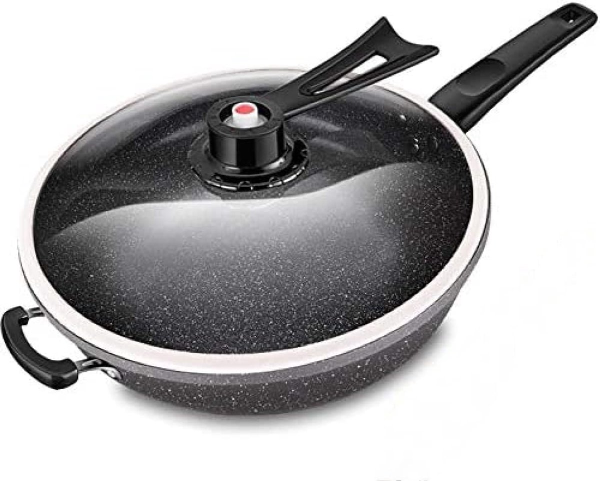 Wok Koekenpan - Grote Pannenset - Snel Roerbakken - Gelijkmatige Warmte - 32cm Diameter