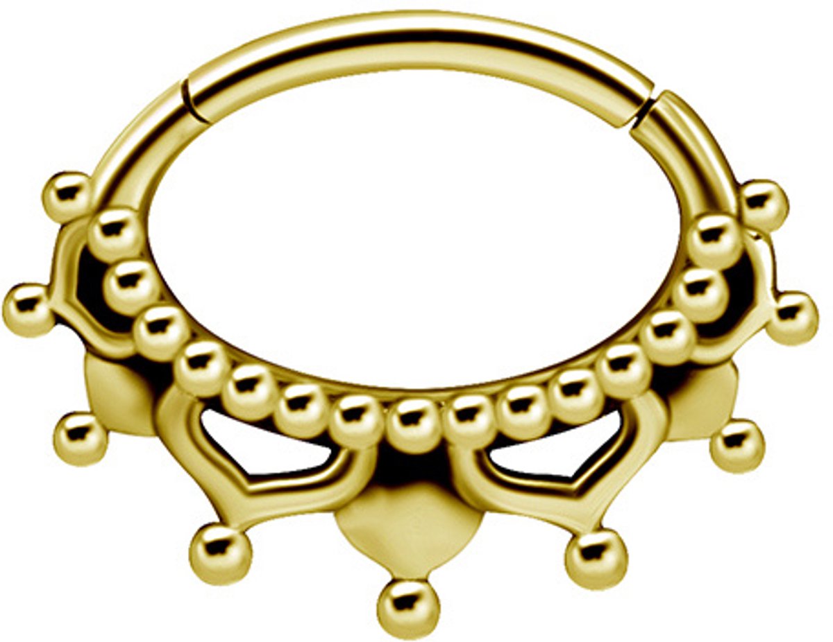 Crazy Needles Mandala Clicker - Gouden Oorbellen - 1,2/6 - Daith en Septum