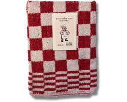 Beau Maison Keuken Handdoek (3 stuks) Geblokt Rood - 50x50 cm