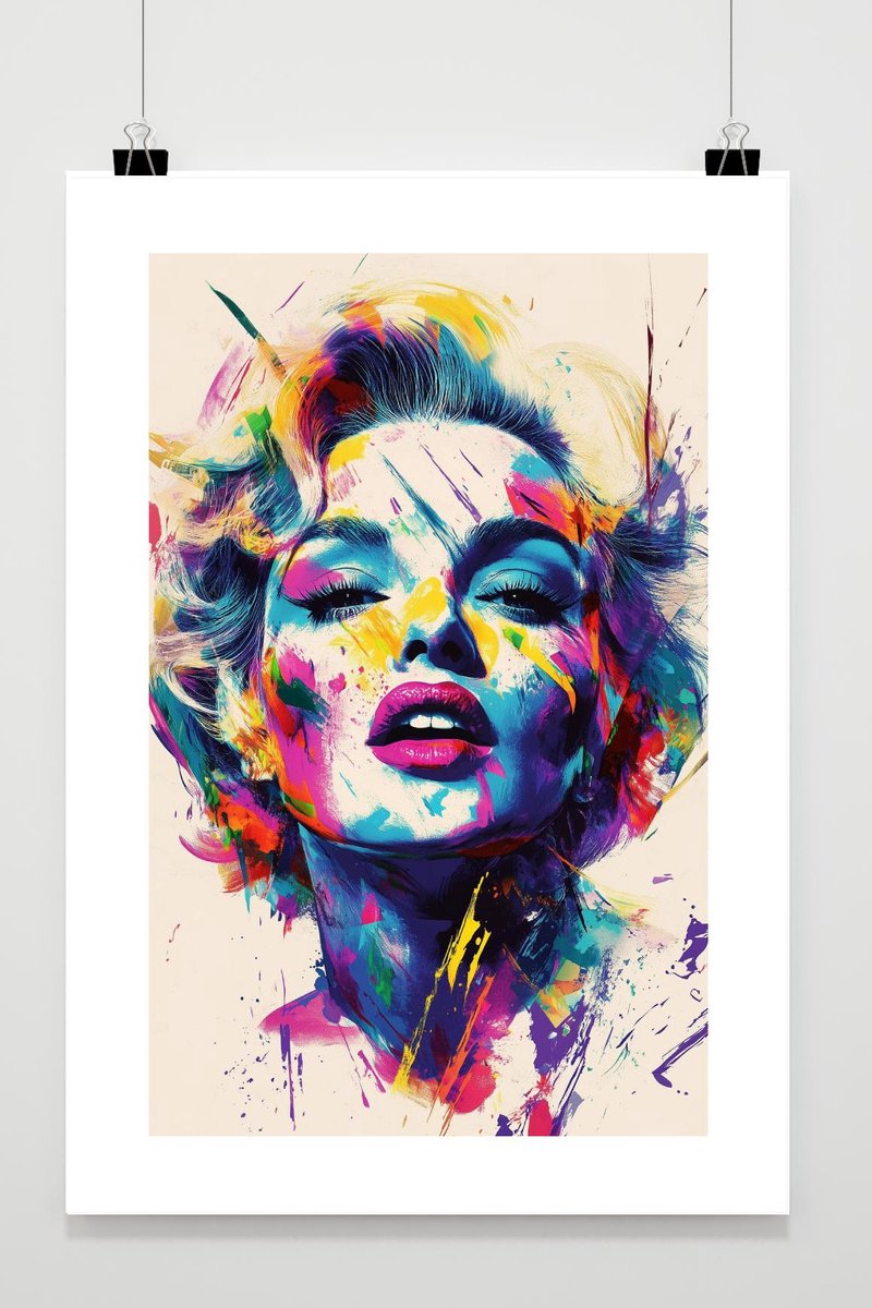 Marilyn Monroe Poster - Film Posters - Hollywood - Portret - Iconisch - Met Witte Rand - P