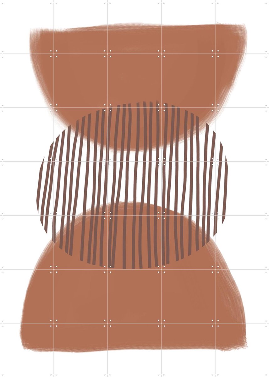 IXXI Geometric Brush, Melloi Art & Various - 100 x 140 cm - Gratis ophangtool - Grote wanddecoratie en posters - Abstract, Line art, Modern