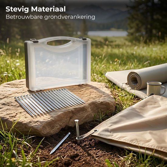 Lomera Tentharingen - Grondpennen - Tentharing - Tentpennen - Tent Haringen - Grondpen - Haringen Tent - Tent Pinnen - Stormharingen - Spijkerharingen - Tent Spijkers - Haringen voor Tent van Lomera — afbeelding 2
