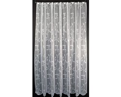 Vitrage Vouwgordijn - Bladerrank Gordijn - Raambekleding Thuis - Op Maat Te Knippen - 180 cm Hoog - Wit