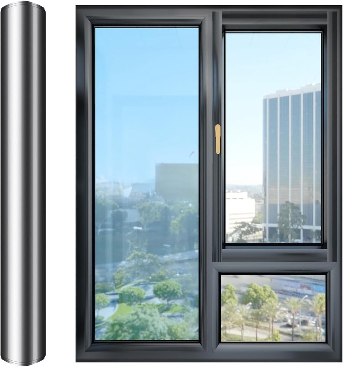 Raamfolie Privacy - Spiegel Folie - Zonwerend Werken - Zelfklevend Melkglas Effect - 40 x