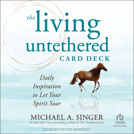 Boek kaarten 'The Living Untethered Card Deck' met een paard en inspirerende tekst.