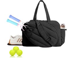 Geweo Tennistas - Eén Schouder -Tenniszak - Sporttas - Badminton - Dames - 48 x 19 x 31 cm - Geschikt voor picklebal en tennis - zwart