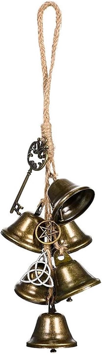 Witch Bell Muziekdoos - Heksenbel Slinger - Huis Decoratie - Handgemaakt Rotan Metaal - 40cm Lengte
