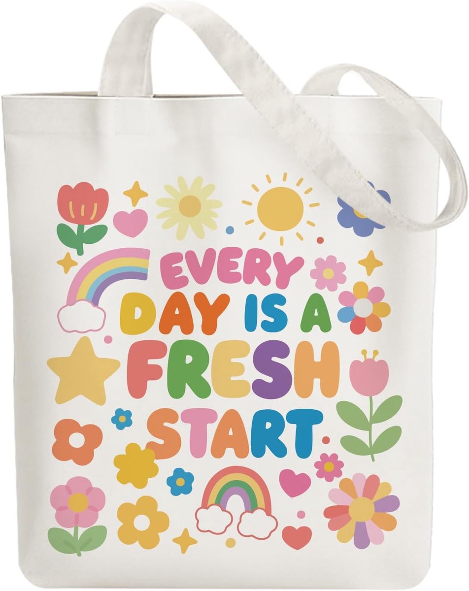 Katoenen Tas - Textile Shopper - Dagelijkse Boodschappen - Met Uniek Design - 38x40 cm