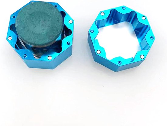 Krijt Houder - Biljart Accessoire - Keu Onderhoud - Aluminium Legering - 4x4x4 cm - Blauw — afbeelding 5