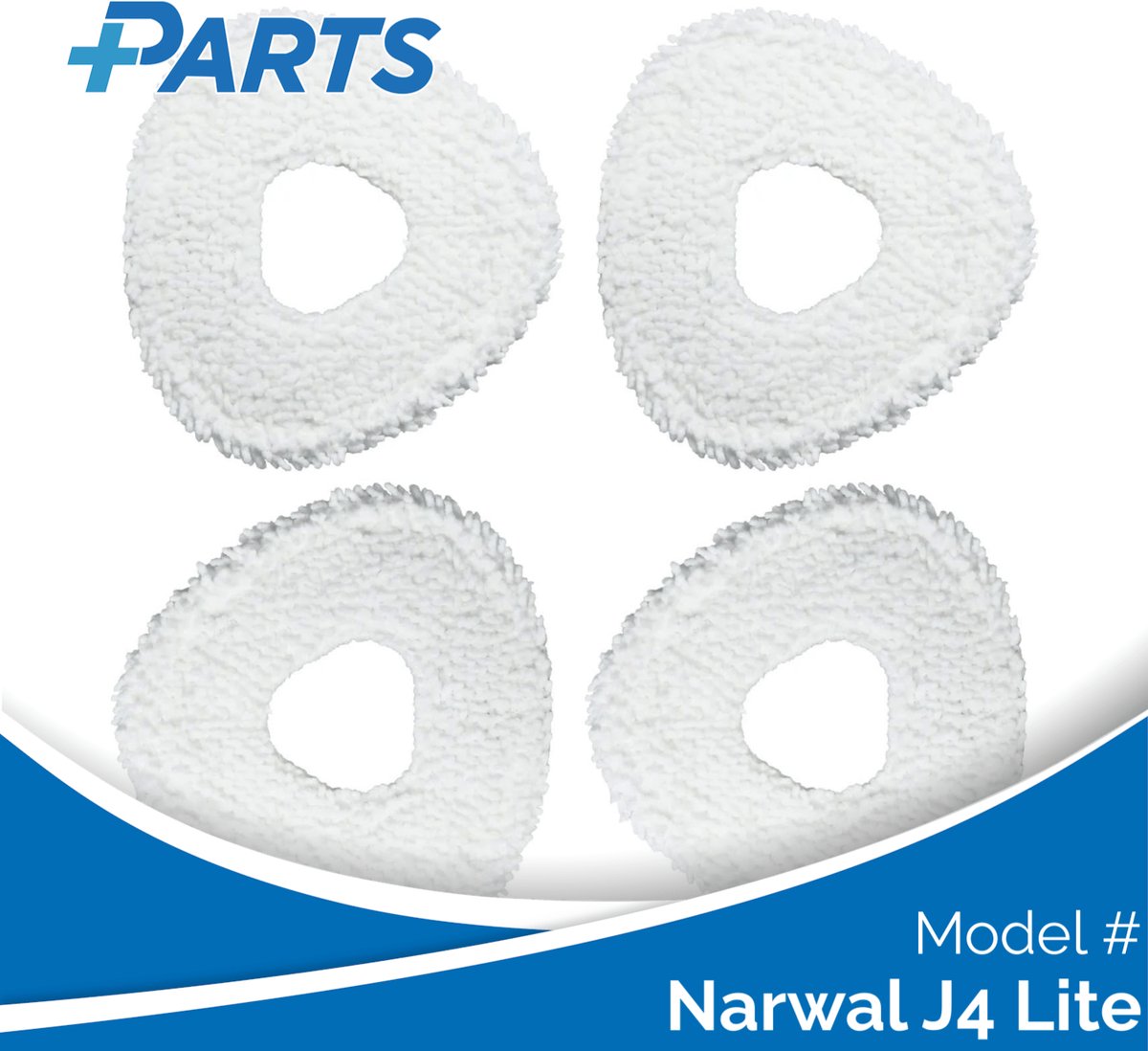 Narwal J4 Lite Dweilpads (4 Stuks, Plus.Parts® alternatief voor CP-PJ-A00087-00-00)