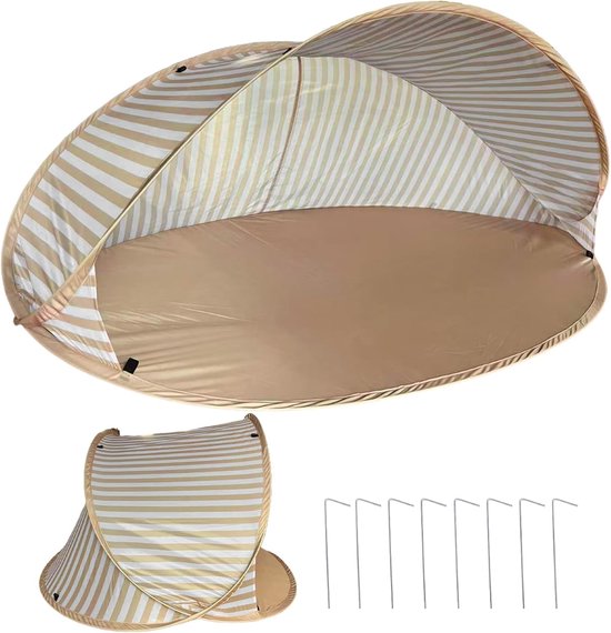 Draagbare Strandtent - Zonnescherm Tent - Strand Dagen - Dubbele Zilverlaag - 180 x 125 x 85 cm - Enkel Kenmerk — afbeelding 5