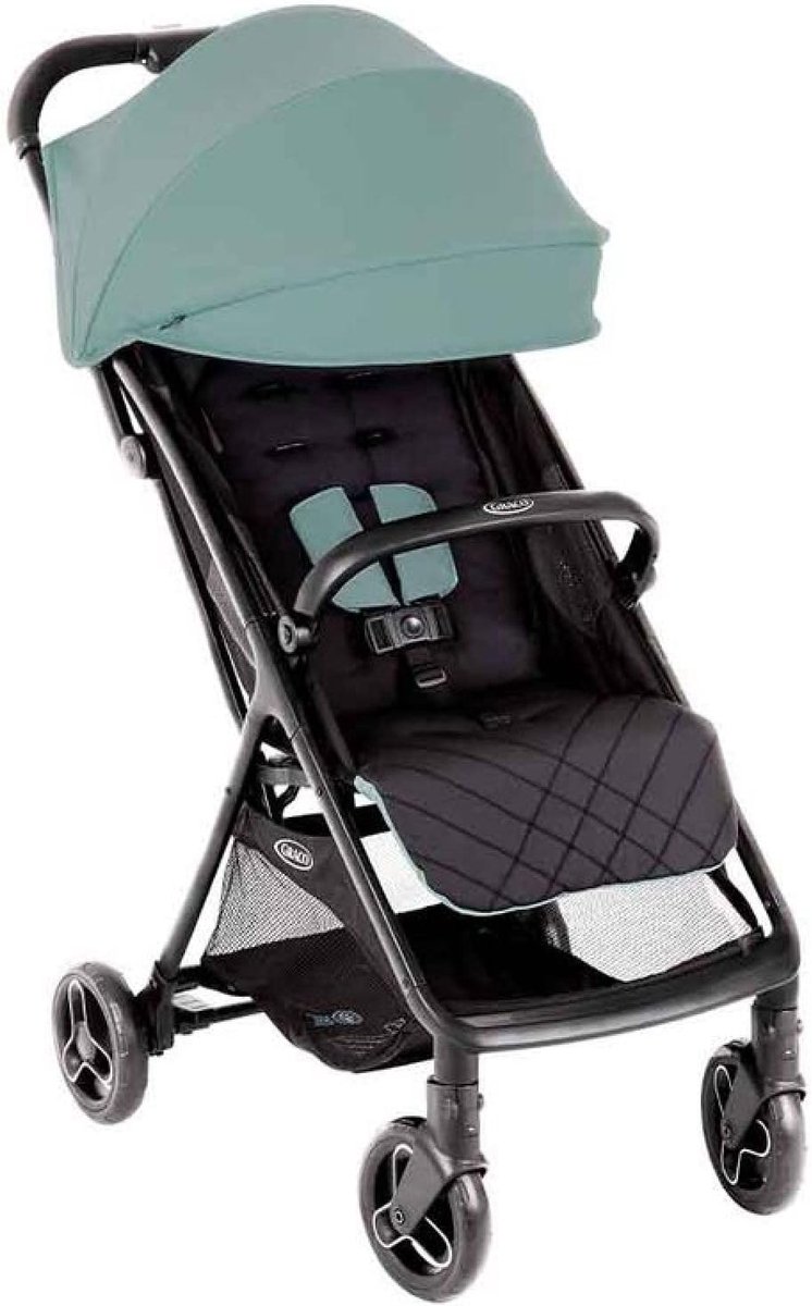 Reisbuggy Lichtgewicht - Compacte Kinderwagen - Reizen en Dagelijks Gebruik - Inklapbaar met Eén Hand - Tot 22 kg - Mintgroen