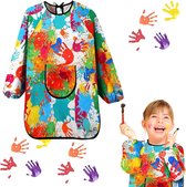 Verfschort - Kliederschort - Met Zakken - Voor 7-12 jaar - Kinderverfschort - Knutselschort - Schilderschort - Waterdichte Schildersjas en Knutsel Schort voor Kinderen - Voor school kunst schilderen koken, schilderjas school