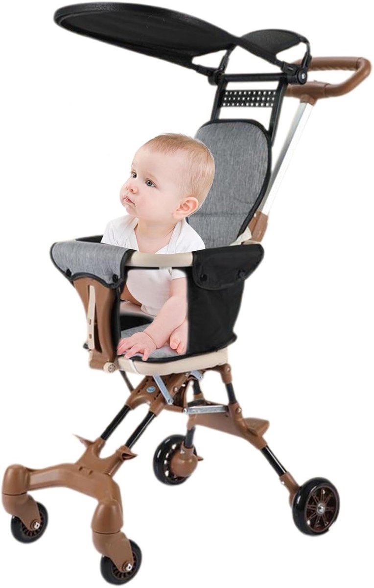 Lichte Kinderwagen - Reisbuggy Kinderen - Dagelijks Gebruik - Eenvoudig Inklapbaar - 3.98 kg - Khaki