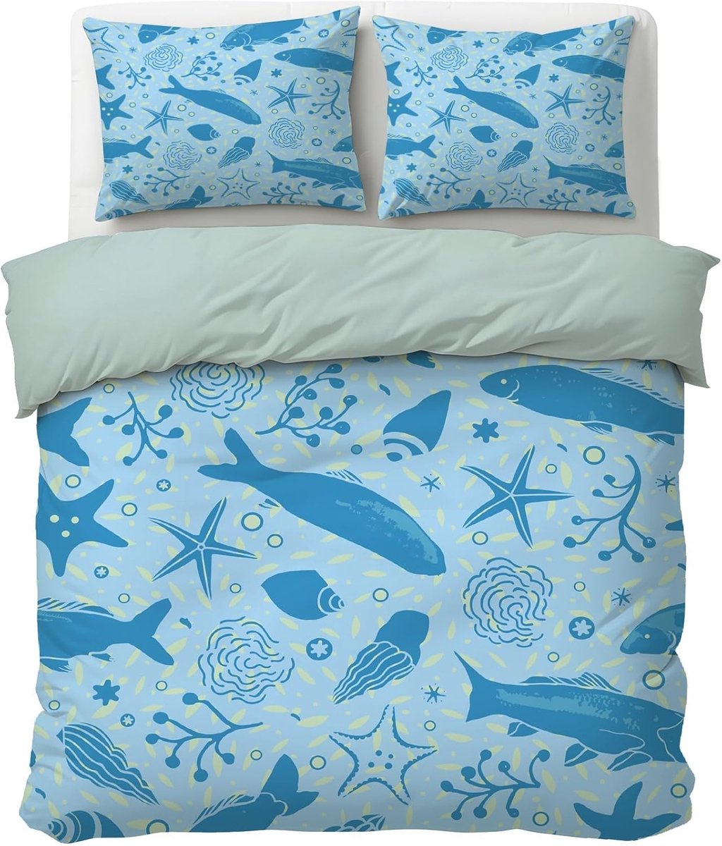 Peuter Dekbedovertrek Set - Kinderbeddengoed - Slaapkamer Decoratie - Verborgen Ritssluiting - 120x150cm - Blauw