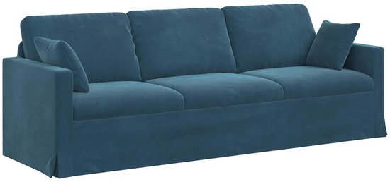 vidaXL - Bank - Blauw - 228 - x - 78 - x - 80 - cm - Fluweel
