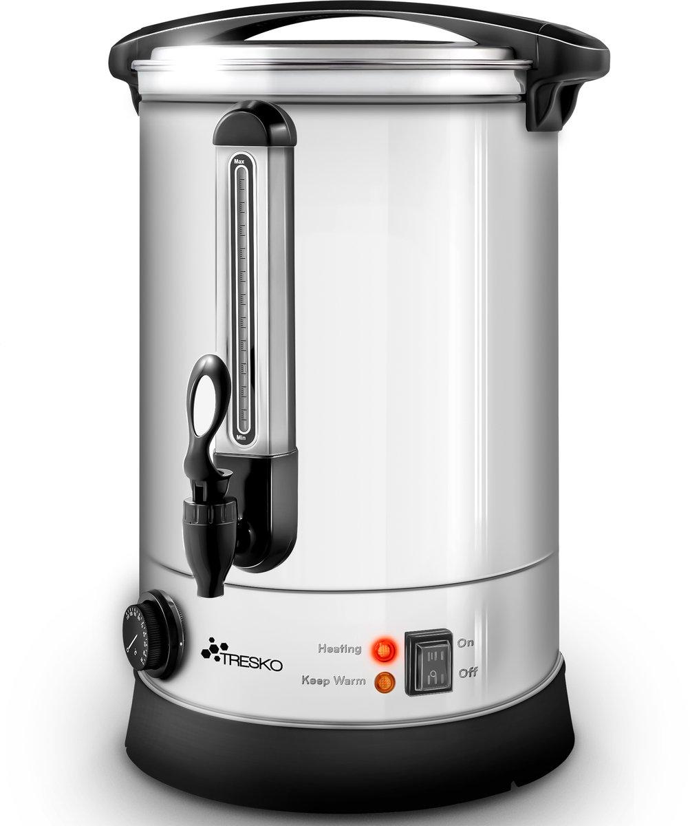 TRESKO® glühweinkoker Inmaakketel inkookautomaat van roestvrijstaal 20 L 2500 W glühweinketel glühweinautomaat warmedrankenautomaat heetwatermachine