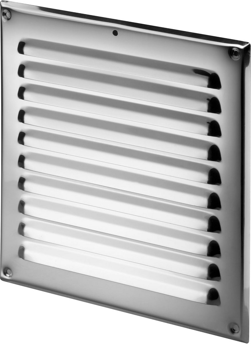 Ventilatierooster 295x295 mm Metalen Chromen Look met Insectennet