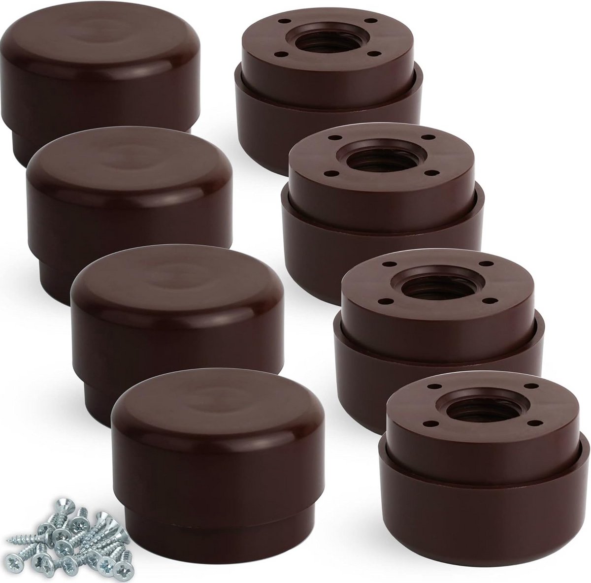 Verstelbare Meubelpoten - Set van 4 Rond, Zwart, Ø 55 mm, Hoogte 23-35 mm