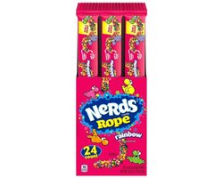 Nerds Rope Fruits – 24 x 26 g – Fruitige Chewy Snoep Rope met Knapperige Nerds – Individueel Verpakt