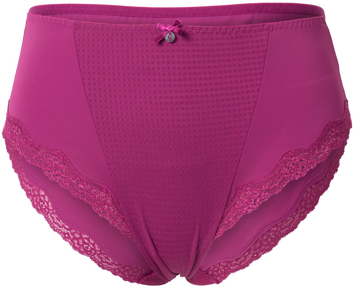 Ulla Popken - Dames - Midislip jacquard kant - Fuchsia roze - Maat 50+