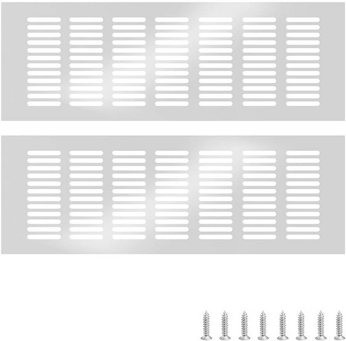 2 Stuks Ventilatierooster 300 mm x 100 mm | Zinklegering Rooster voor Insectenbescherming en Luchtcirculatie