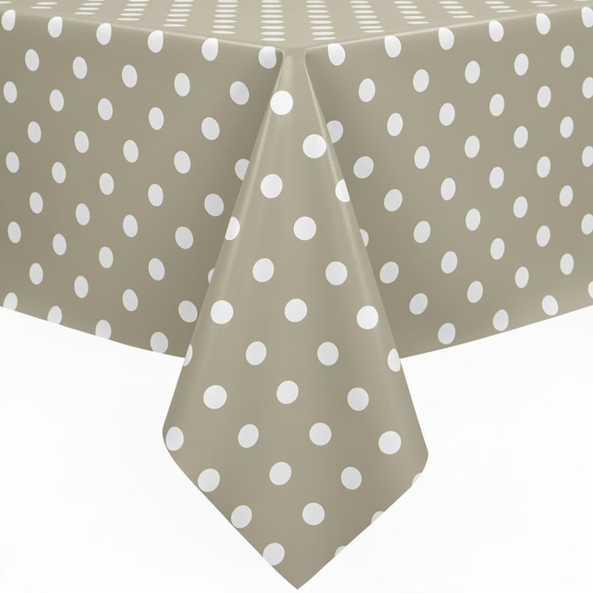 Protecttable - Tafelzeil Taupe met Stippen 140x330cm - Tafelkleed Afwasbaar - Kunststof