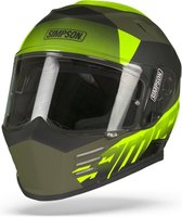 Simpson Venom Army Mat Fluo Geel Integraalhelm - Motorhelm - Maat L